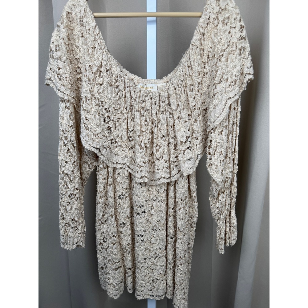 Vintage Gold Label Victoria's Secret Lace Tunic Mini Dress Sheer Romantic Boho